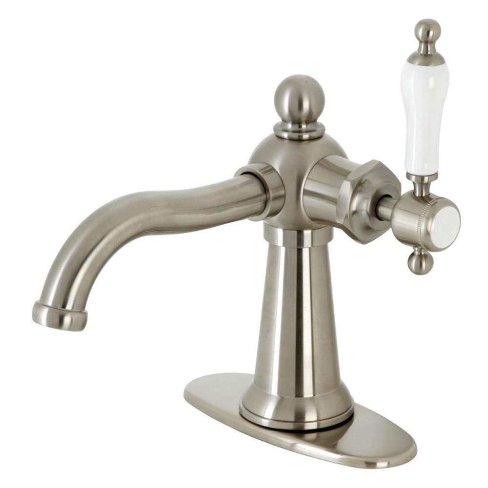 Kingston Brass Nautical Single-Handle Bathroom Faucet with Push Pop-Up, Brushed Nickel